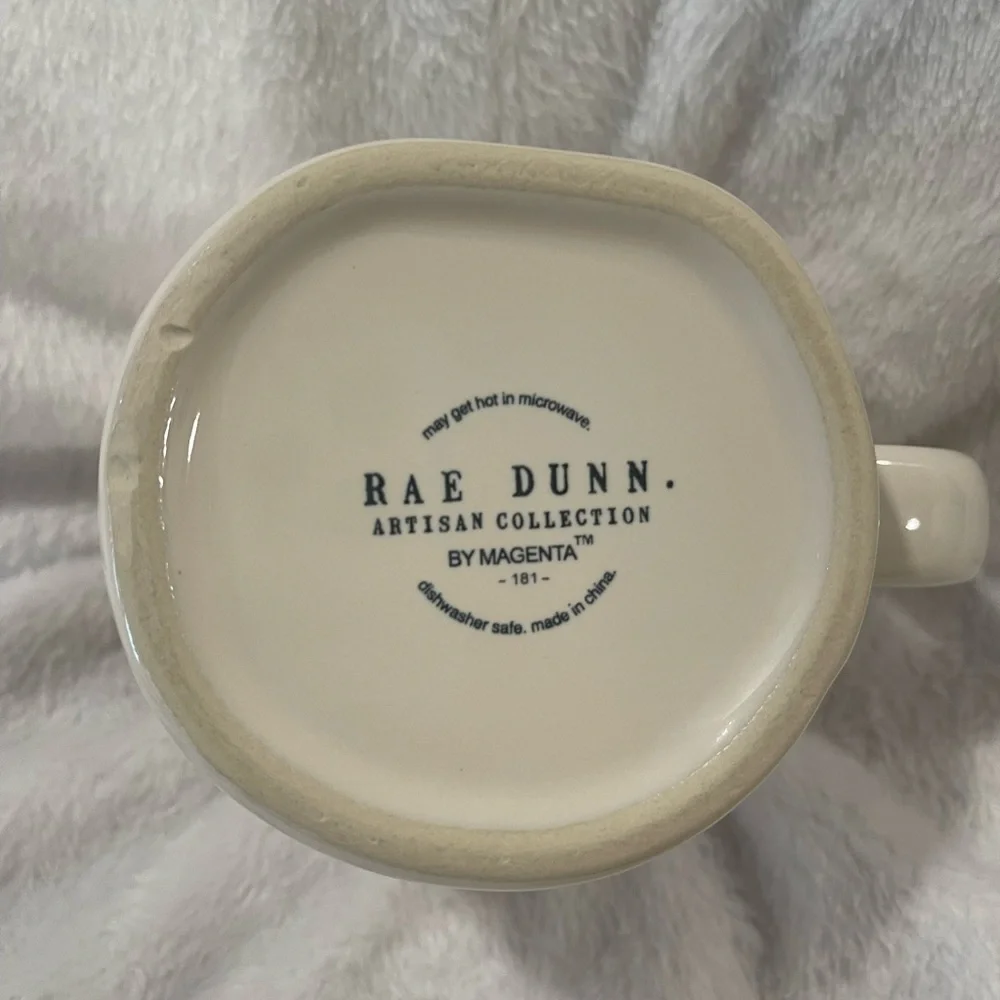 Rae Dunn Cream Ceramic Mug with Black Logo